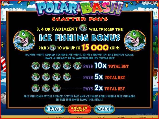 Polar Bash Video Slot Bonue Paytable Screenshot