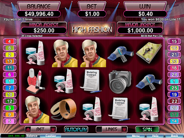 high fashion video slot screenshot