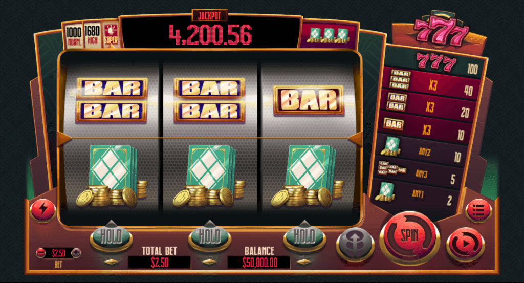 Screenshot of 777 online slot game