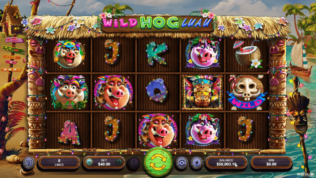 Wild Hog Luau Casino Game Screenshot