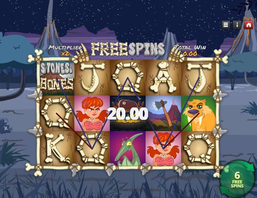 Stones and Bones Free Spins Feature
