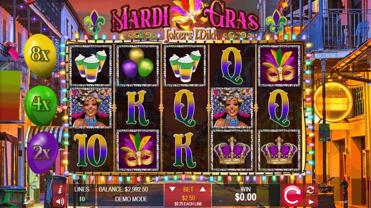 Mardi Gras Jokers Wild Slot Game