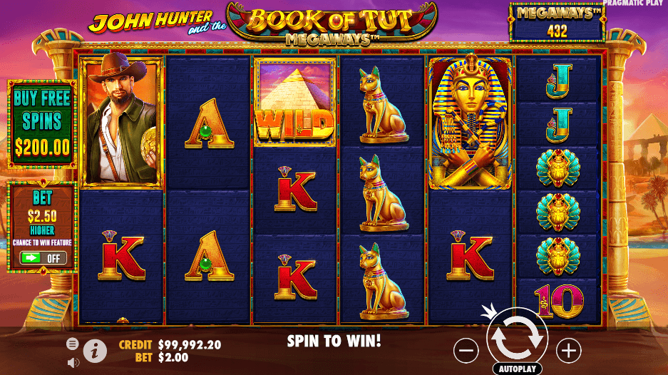 John Hunter and the book of Tut Megaways Slot Game