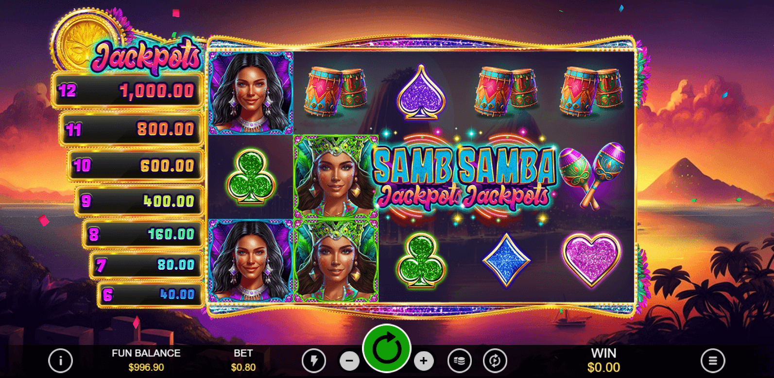 Samba Jackpots slot game