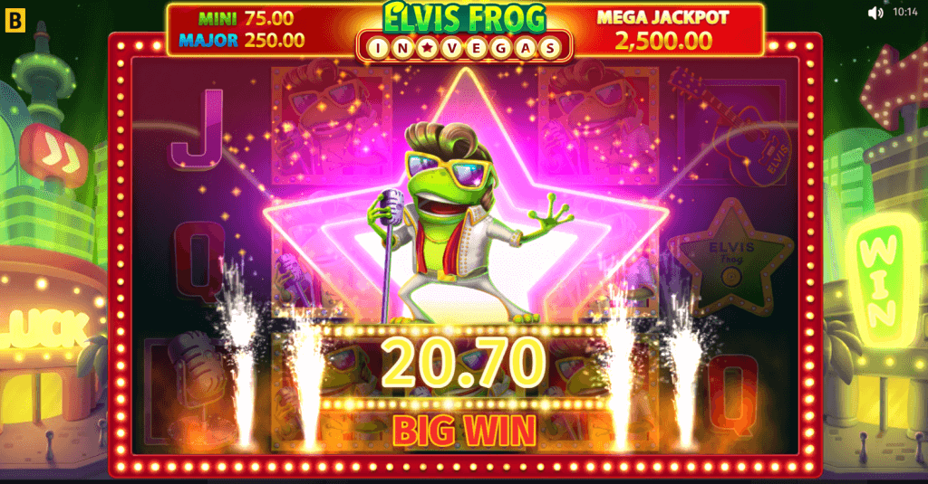 Elvis Frog in Vegas Slot Game