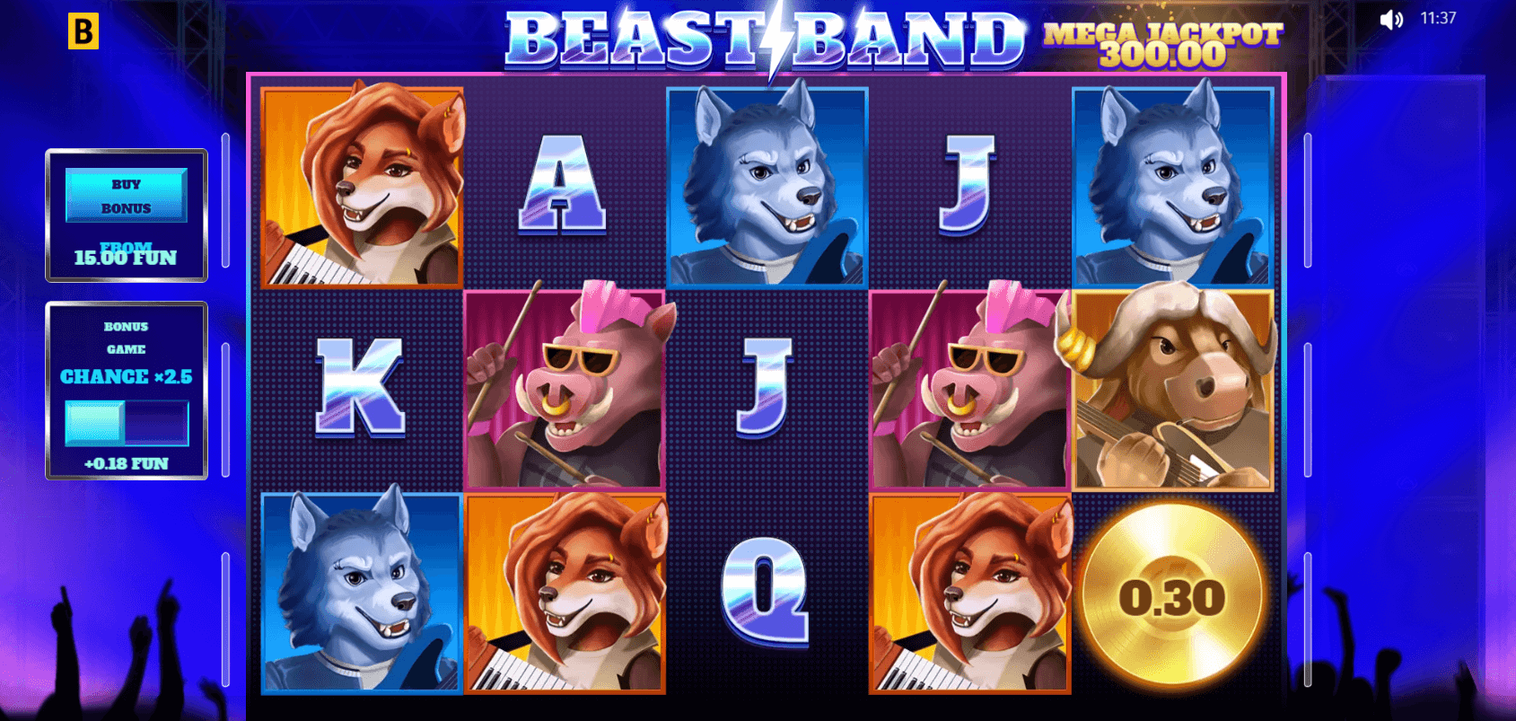 Beast Band Slot game screenshot