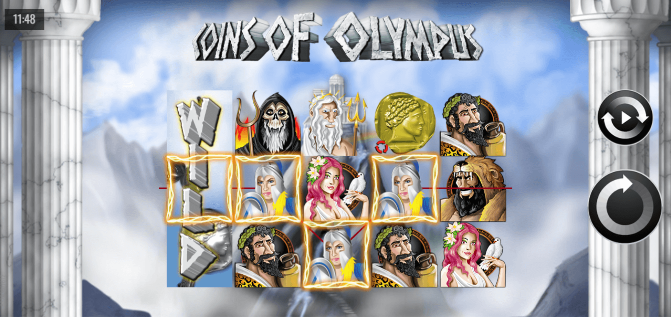 Coins of Olympus slot game screenshot