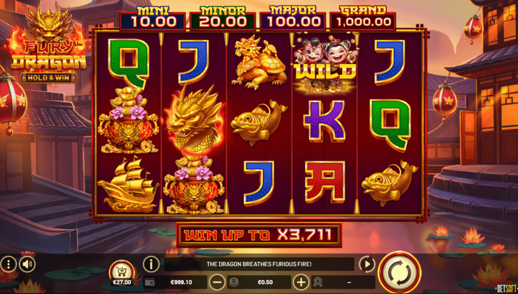 Fury Dragon Hold & Win slot game screenshot
