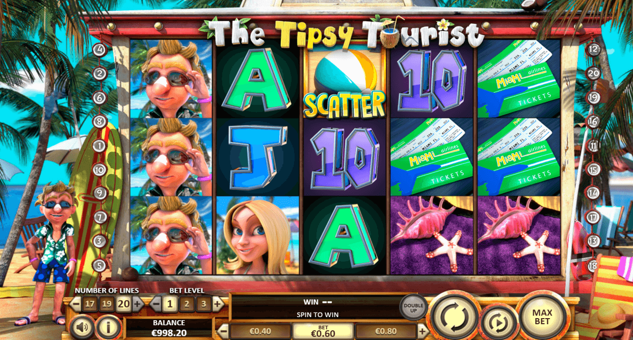 The Tipsy Tourist slot game screenshot