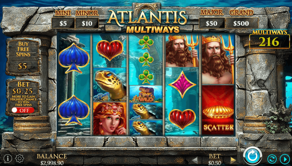 Atlantis Multiwasy Slot Game screenshot