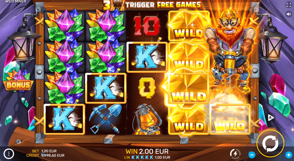 Wild Miner slot game screenshot