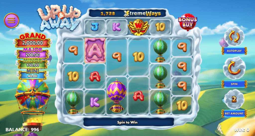 Up, Up and Away slot game screenshot