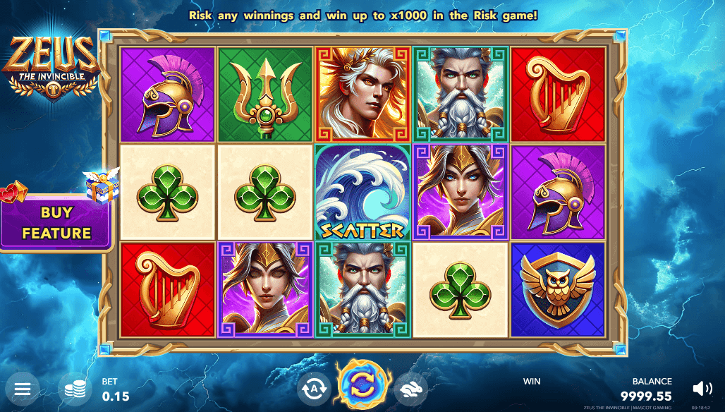 Zeus The Invincible Slot Game screenshot