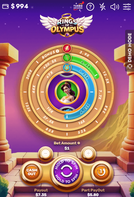 Rings of Olympus Casino Game screenshot