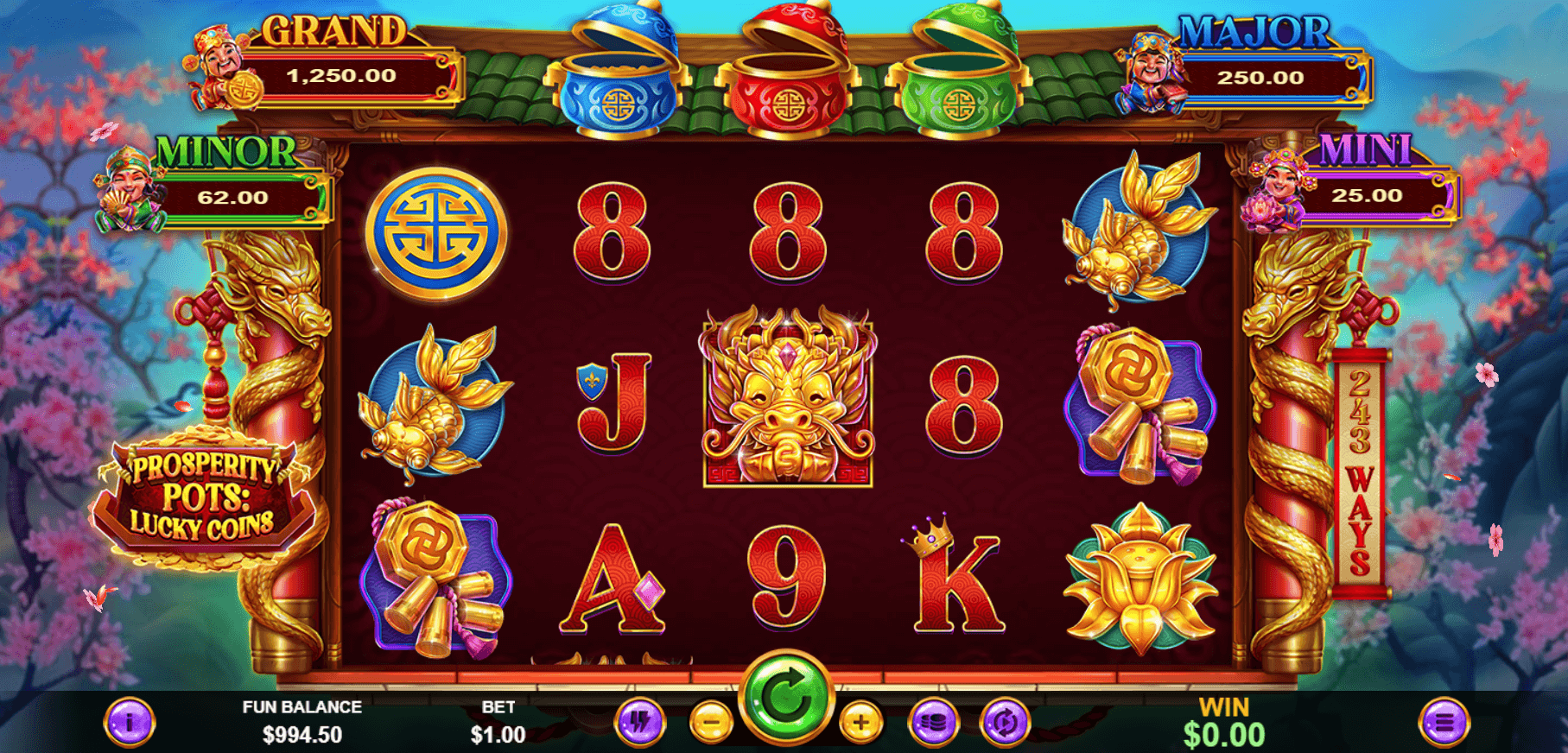 Prosperity Pots: Lucky Coins slot game screenshot