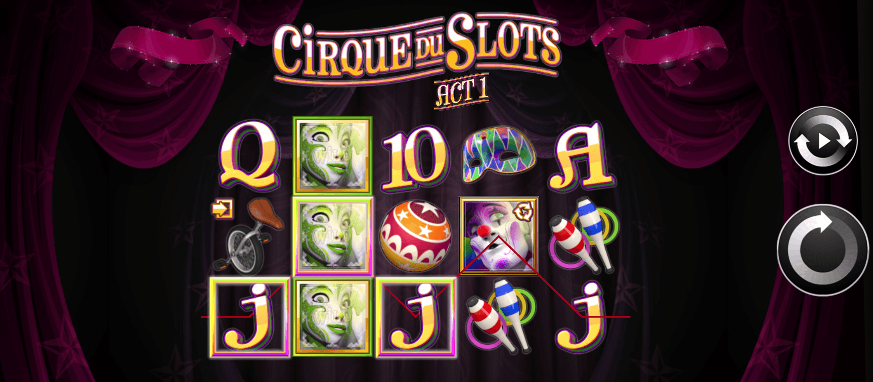 Cirque du Slots game screenshot