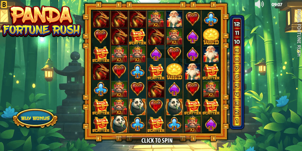 Panda Fortune Rush casino game screenshot