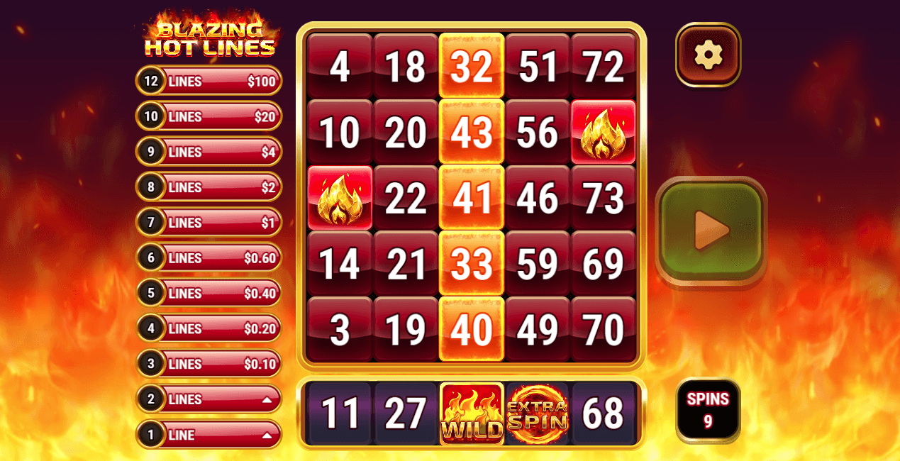 Blazing Hot Lines game screenshot