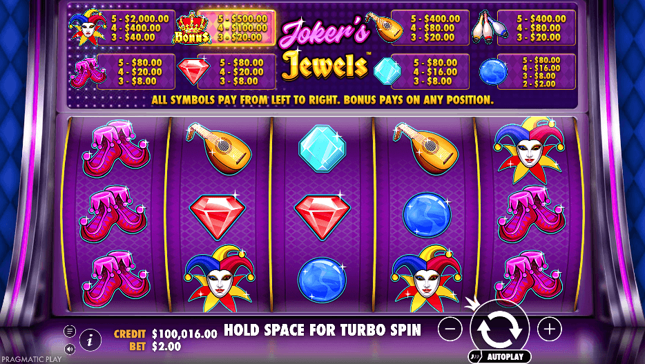 Joker's Jewels game screenshot